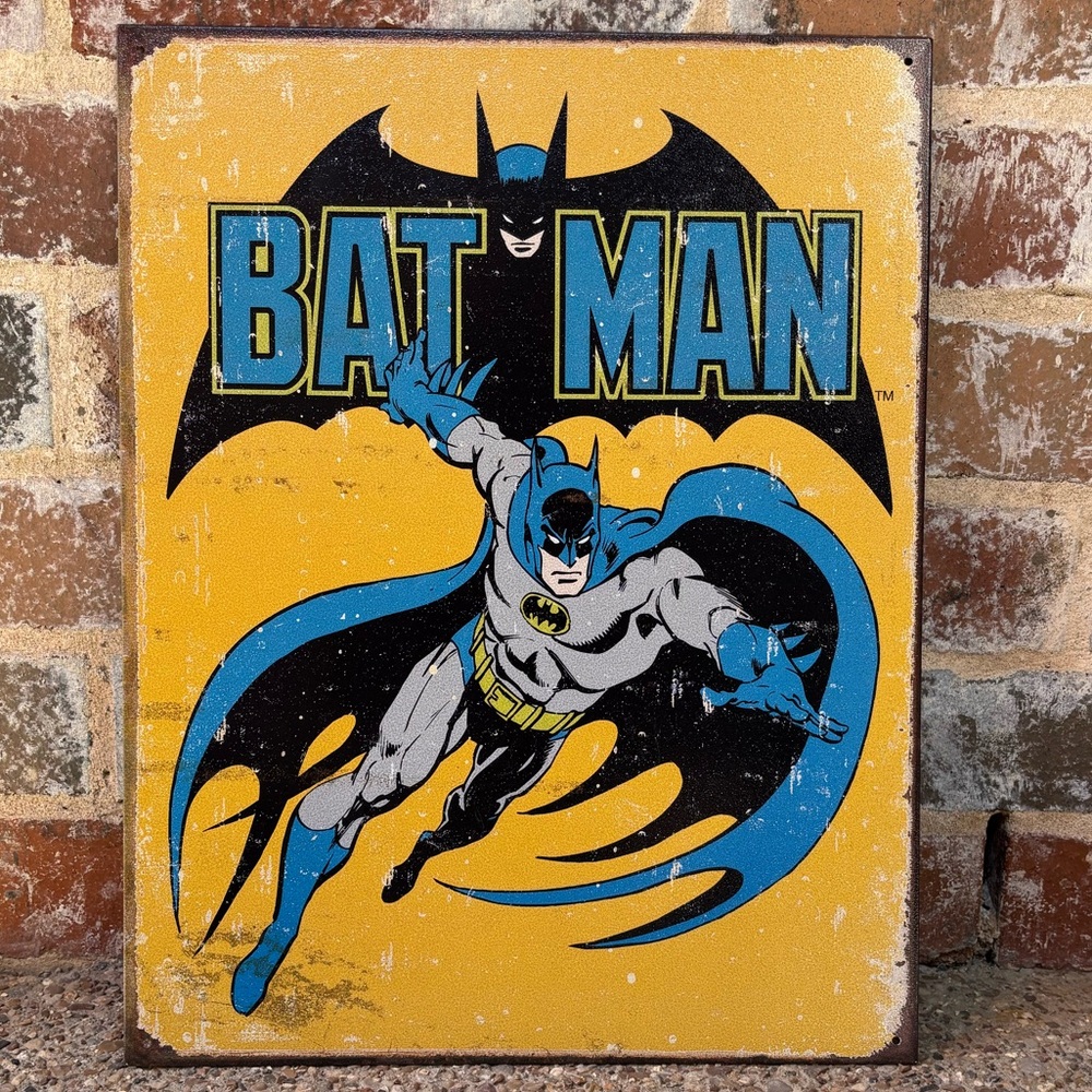 Batman DC Comics Retro Metal Tin Sign Wall Art Justice League Hero